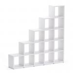 Boon - 15x Cube Stepped Shelf Storage System - 1830x1810x330mm - White BOON19-WHT