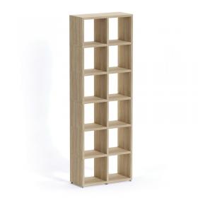 Nautilus Designs Boon - 12x Cube Shelf Storage System - 2180x740x330mm - Oak BOON21-OAK