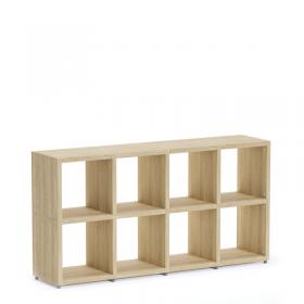 Nautilus Designs Boon - 8x Cube Shelf Storage System - 760x1450x330mm - Oak BOON5-OAK
