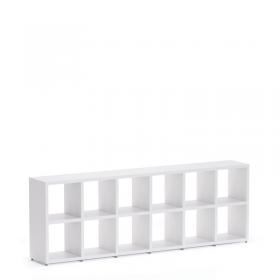 Nautilus Designs Boon - 12x Cube Shelf Storage System - 760x2160x330mm - White BOON6-WHT