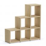 Boon - 6x Cube Stepped Shelf Storage System - 1120x1100x330mm - Oak BOON9-OAK