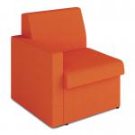 Wave Contemporary Modular Fabric Low Back Sofa - Right Hand Arm - Orange BSF/O400/OG