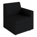 Wave Contemporary Modular Fabric Low Back Sofa - Left Hand Arm - Black BSF/O500/BK