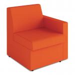 Wave Contemporary Modular Fabric Low Back Sofa - Left Hand Arm - Orange BSF/O500/OG