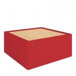 Wave Contemporary Modular Fabric Table Unit with Beech Top - Red BTF/O700/RB