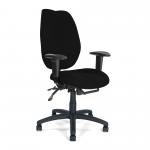 Thames Ergonomic High Back Multi-Functional Synchronous Operator Chair with Adjustable Arms - Black DPA1431FBSY/ABK