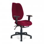 Thames Ergonomic High Back Multi-Functional Synchronous Operator Chair with Adjustable Arms - Wine DPA1431FBSY/AWN