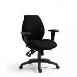 Severn Ergonomic Medium Back Multi-Functional Synchronous Operator Chair with Adjustable Arms - Black DPA1435MBSY/ABK