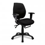 Severn Ergonomic Medium Back Multi-Functional Synchronous Operator Chair with Adjustable Arms - Black DPA1435MBSY/ABK