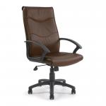 Swithland High Back Leather Faced Executive Armchair with Detailed Stitching - Brown DPA2007ATG/LBW
