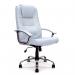 Westminster High Back Leather Faced Executive Armchair with Integral Headrest and Chrome Base - Silver DPA2008ATG/LSV