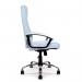 Westminster High Back Leather Faced Executive Armchair with Integral Headrest and Chrome Base - Silver DPA2008ATG/LSV