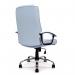 Westminster High Back Leather Faced Executive Armchair with Integral Headrest and Chrome Base - Silver DPA2008ATG/LSV