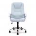 Westminster High Back Leather Faced Executive Armchair with Integral Headrest and Chrome Base - Silver DPA2008ATG/LSV