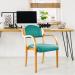 Tahara Beech Framed Stackable Side Armchair with Upholstered and Padded Seat and Backrest - Aqua DPA2050/A/BE/AQ