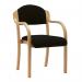 Tahara Beech Framed Stackable Side Armchair with Upholstered and Padded Seat and Backrest - Black DPA2050/A/BE/BK