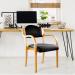 Tahara Beech Framed Stackable Side Armchair with Upholstered and Padded Seat and Backrest - Black DPA2050/A/BE/BK
