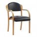Tahara Beech Framed Stackable Side Armchair with Vinyl Upholstered and Padded Seat and Backrest - Black DPA2050/A/BEBKV