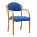 Tahara Beech Framed Stackable Side Armchair with Upholstered and Padded Seat and Backrest - Blue DPA2050/A/BE/BL