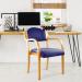 Tahara Beech Framed Stackable Side Armchair with Upholstered and Padded Seat and Backrest - Blue DPA2050/A/BE/BL