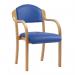 Tahara Beech Framed Stackable Side Armchair with Vinyl Upholstered and Padded Seat and Backrest - Blue DPA2050/A/BEBLV