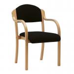 Tahara Beech Framed Stackable Side Armchair with Upholstered and Padded Seat and Backrest - Black DPA2050BE/BK