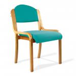 Tahara Beech Framed Stackable Side Chair with Upholstered and Padded Seat and Backrest - Aqua DPA2070/BE/AQ