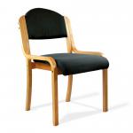 Tahara Beech Framed Stackable Side Chair with Upholstered and Padded Seat and Backrest - Black DPA2070/BE/BK