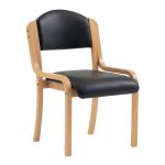 Tahara Beech Framed Stackable Side Chair with Vinyl Upholstered and Padded Seat and Backrest - Black DPA2070/BE/BKV