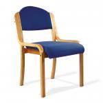 Tahara Beech Framed Stackable Side Chair with Upholstered and Padded Seat and Backrest - Blue DPA2070/BE/BL