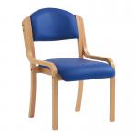 Tahara Beech Framed Stackable Side Chair with Vinyl Upholstered and Padded Seat and Backrest - Blue DPA2070/BE/BLV