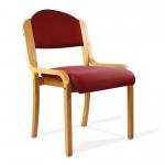 Tahara Beech Framed Stackable Side Chair with Upholstered and Padded Seat and Backrest - Wine DPA2070/BE/WN