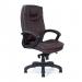 Hudson Stylish High Back Leather Faced Executive Armchair with Upholstered Armrests and Pronounced Lumbar Support - Burgundy DPA608KTAG/LBY