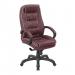 Truro High Back Leather Faced Executive Armchair with Contrasting Piping - Burgundy DPA609KTAG/LBY