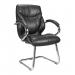 Sandown High Back Luxurious Leather Faced Executive Visitor Armchair with Integral headrest and Chrome Base - Black DPA617AV/LBK