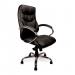 Sandown High Back Luxurious Leather Faced Synchronous Executive Armchair with Integral headrest and Chrome Base - Black DPA617KTAG/LBK