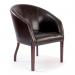 Metro Modern Curved Armchair Upholstered in a Durable Leather Effect Finish - Brown DPA7764/BW