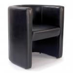 Roma Low Back Leather Effect Tub Chair - Brown DPA7786/BW