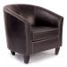 Metro Medium Back Tub Style Armchair Upholstered in a Durable Leather Effect Finish - Brown DPA7788/BW