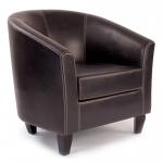 Metro High Back Tub Style Armchair Upholstered in a durable Leather Effect Finish - Brown DPA7788/BW