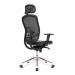 Liberty High Back Mesh Executive Armchair with Adjustable Headrest And Chrome Base - Black DPA80HBSY/AHR