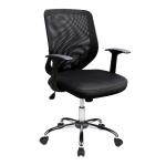 Ranger Mesh Back Task Operator Armchair with Chrome Base - Black DPA95ATG/MBK