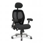 Ergo Ergonomic Luxury High Back Executive Mesh Chair with Chrome Base Certified for 24 Hour Use - Black DPA/ERGO/KTAG/M