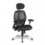 Ergo Ergonomic Luxury High Back Executive Mesh Chair with Chrome Base Certified for 24 Hour Use - Black DPA/ERGO/KTAG/M