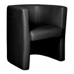 Milano Stylish & Modern Low Back Leather Faced Tub Chair - Black DPA/TUB/LBK