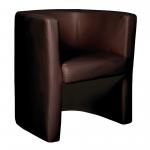 Milano Stylish & Modern High Back Leather Faced Tub Chair - Brown DPA/TUB/LBW