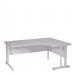 Aspire Ergonomic Right Hand Corner Desk - 1400mm Wide - 800-1200mm Deep - White Top - White Legs ET/ED1400R/WHWH