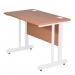 Aspire Rectangular Desk - 1000mm Wide - 600mm Deep - Beech Top - White Legs ET/SD/1000/BEWH