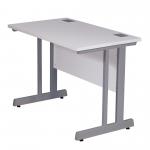 Aspire Rectangular Desk - 1000mm Wide - 600mm Deep - White Top - Silver Legs ET/SD/1000/WH
