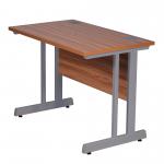 Aspire Rectangular Desk - 1000mm Wide - 600mm Deep - Walnut Top - Silver Legs ET/SD/1000/WN